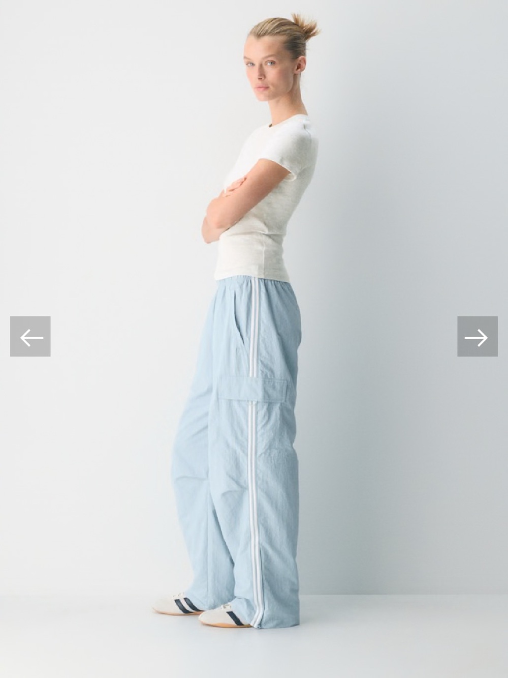 TNA Pale Blue Men's Jogger Pants with White Side Stripe